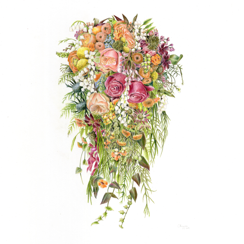 Wedding Bouquet Illustration Service Charlotte Argyrou